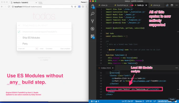 ES Modules support in Chrome Canary (M60)