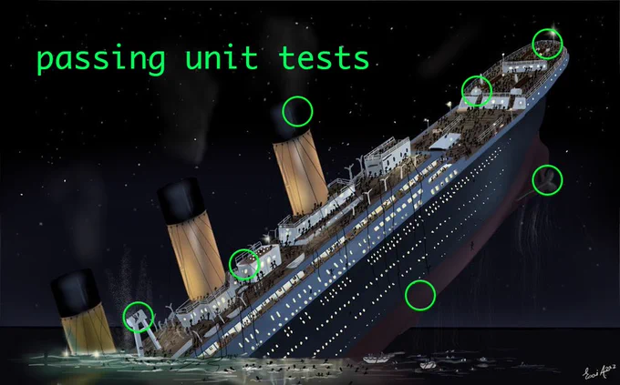 Passing unit tests on the titanic as it sinks
