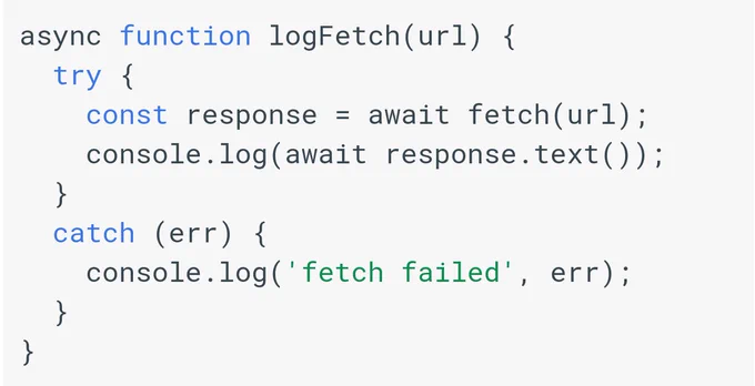 Async function example taken from the article