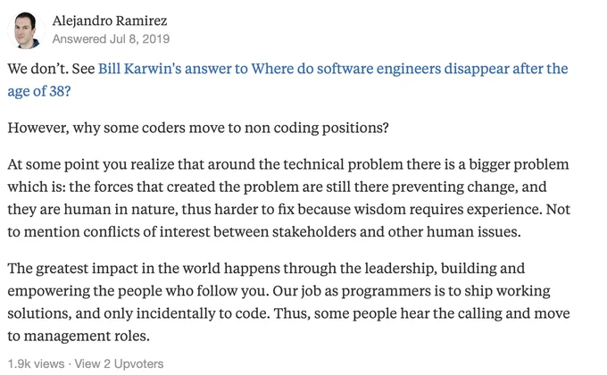 a screenshot of the answer from Alejandro Ramirez