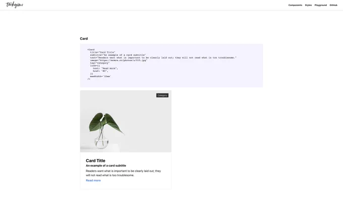 Screenshot of a Tachyons component editor