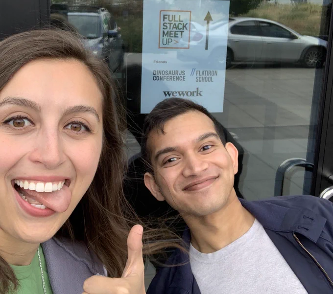 Cass and Saimon at the Full Stack Meetup!