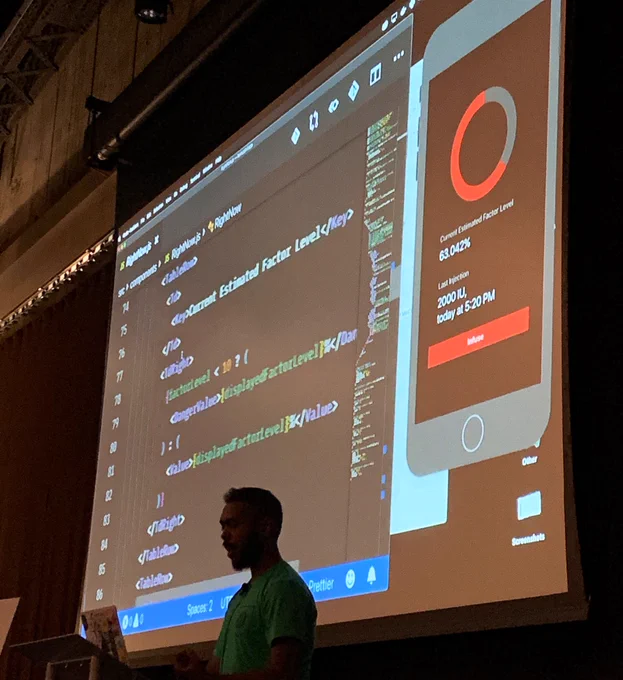 Screenshot of his app