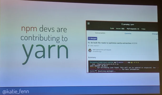 NPM devs are contributing to yarn