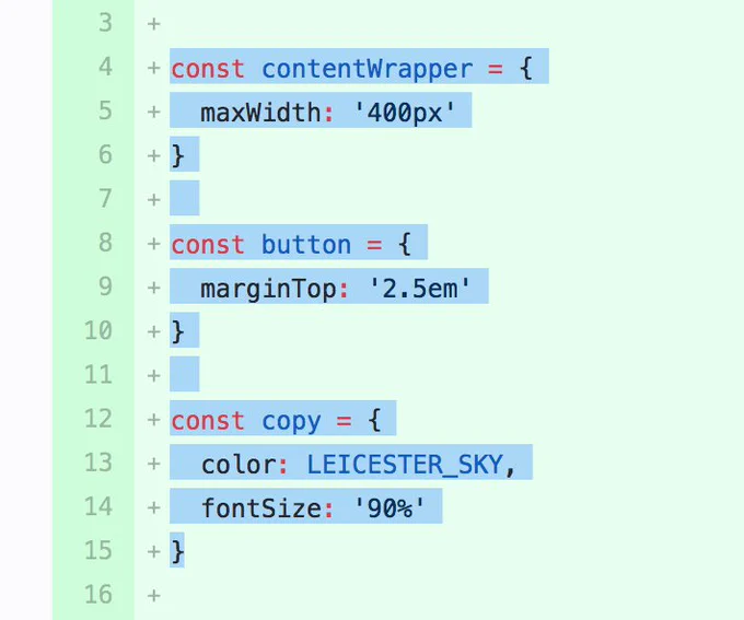 Copying code from a GitHub diff