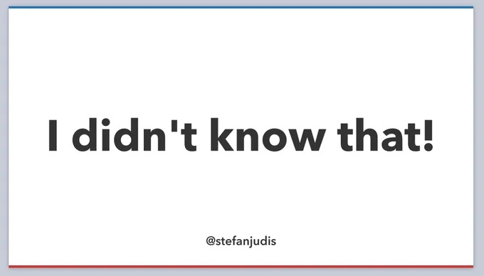 Cover slide for the talk "I didn't know that!"