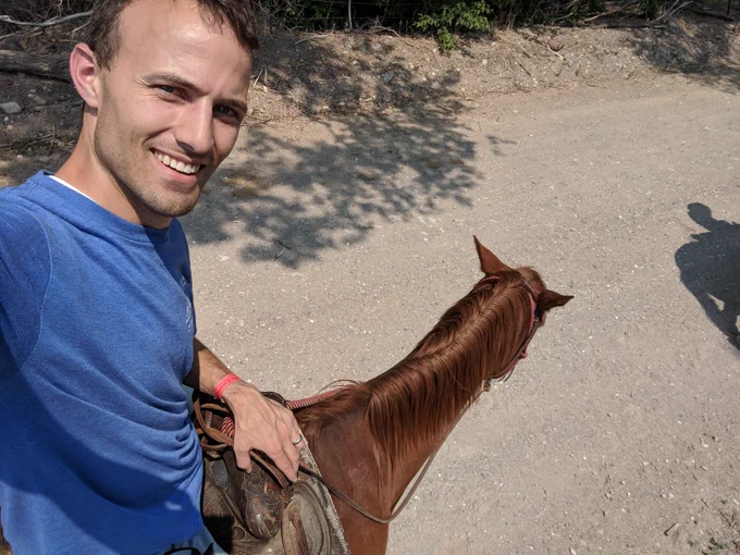 Me riding a horse.
