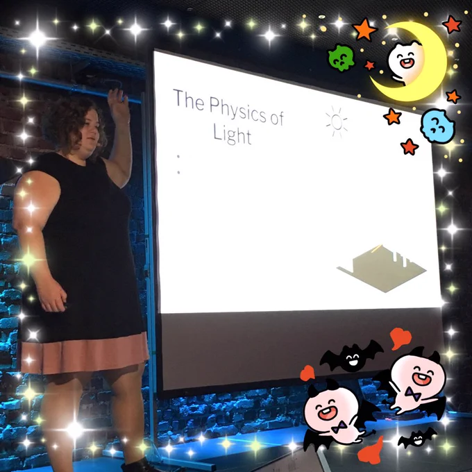 Madlaina Kalunder on stage at RuhrJS giving a talk.