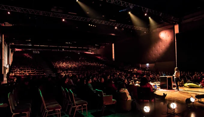 big stage with a speaker