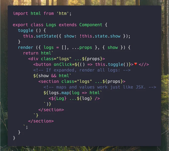 htm syntax example from the readme