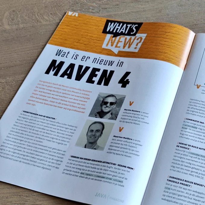 Picture of article in paper magazine about Maven 4