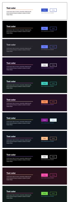 Screenshot of a list of visually accessible color modes