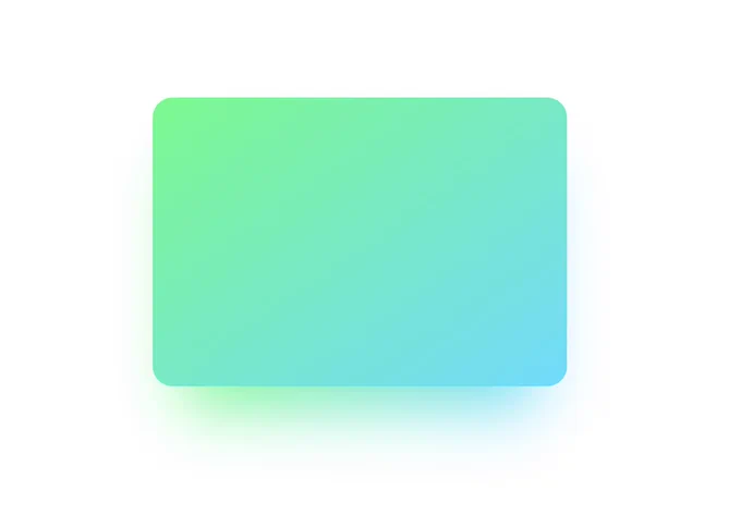 a rounded, green to blue, rectangle with a green to blue shadow effect underneath, as if the colors of the surface of the rectangle are sent into the underlying shadow.
