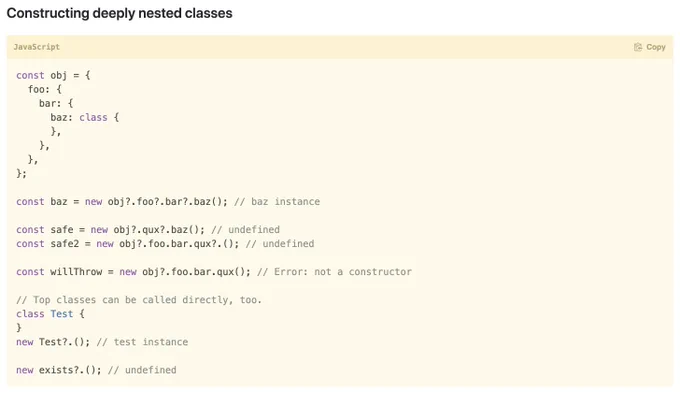 Optional Chaining Example found on https://babeljs.io/docs/en/next/babel-plugin-proposal-optional-chaining.html