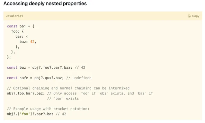 Optional Chaining Example found on https://babeljs.io/docs/en/next/babel-plugin-proposal-optional-chaining.html