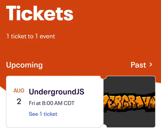 A digital ticket to the UndergroundJS conference.