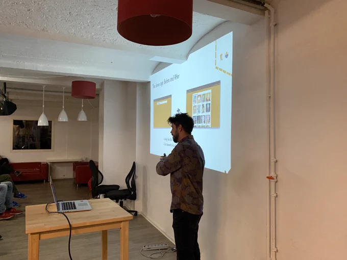 Marco giving their talk.