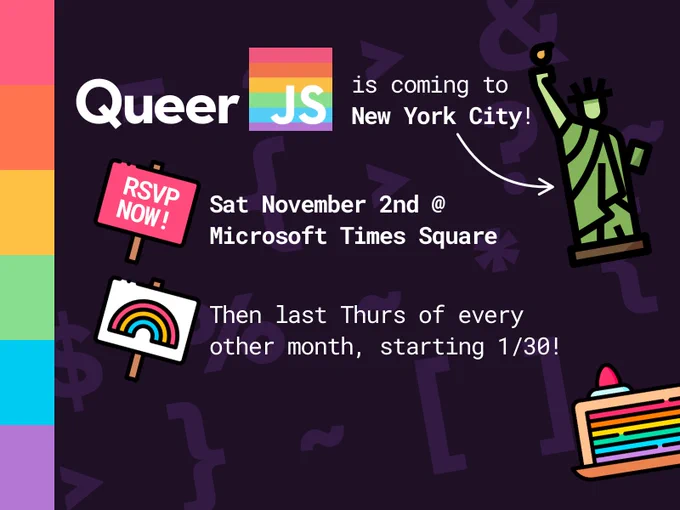 QueerJS is coming to New York City!
Sat Nov 2 @ Microsoft Times Sq
