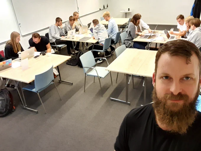 Me in front of workshop attendees