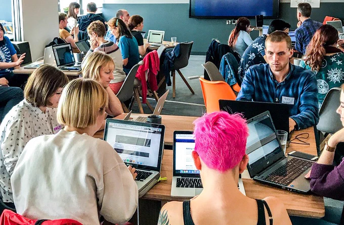 codebar students working hard at a workshop.