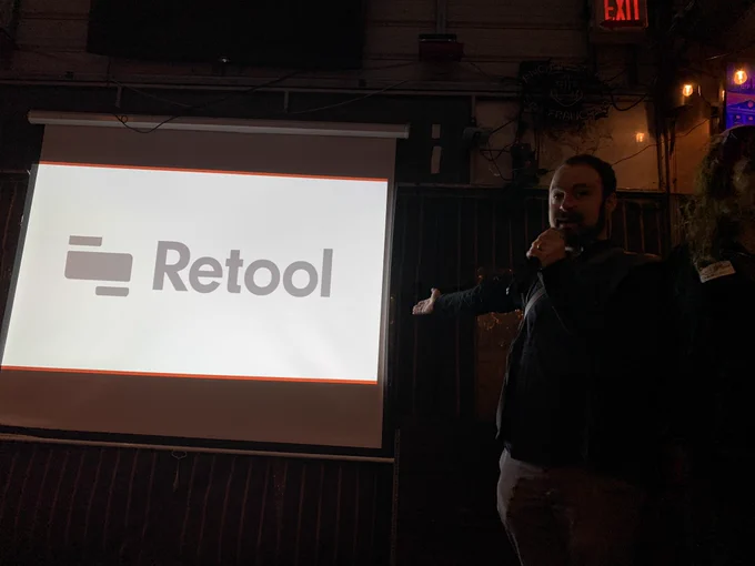A slide that says “Retool”