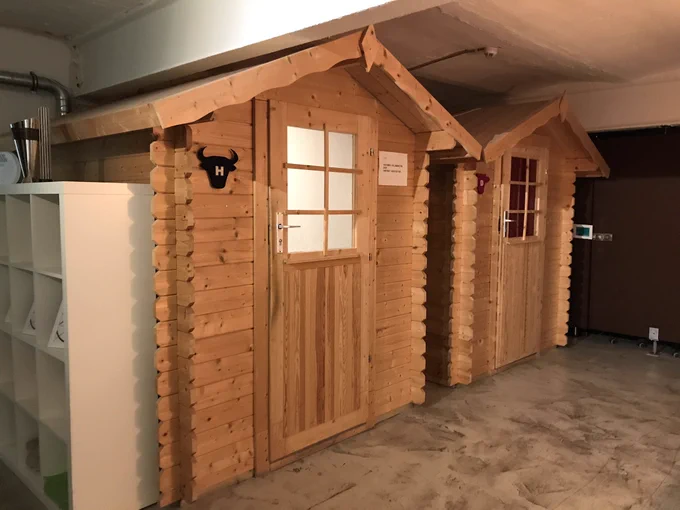Cute Sauna looking huts.