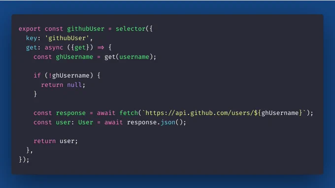 github user selector for data fetching