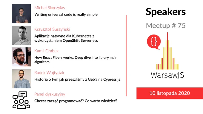 Speakers of WarsawJS Meetup #75