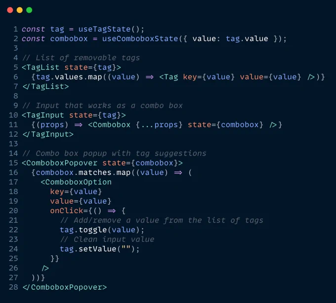 Screenshot of code. Text version in the tweet.