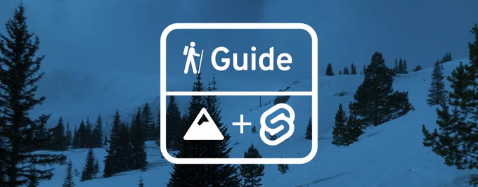 hiking guide sign featuring snowpack and svelte logos