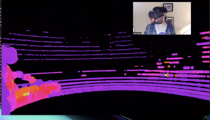 VR visualisation of LIDAR data