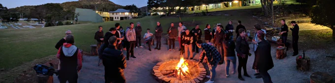People around a campfire