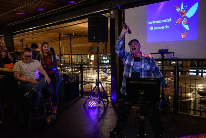 Fadah belting out some karaoke magic