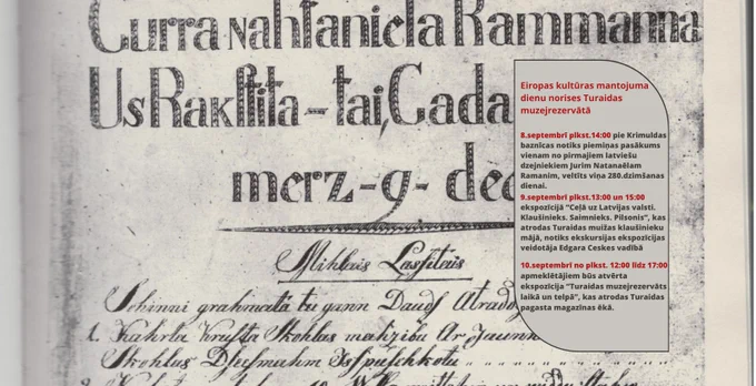 Jura Natanaēla Ramaņa biogrāfiju ar Siguldas novadu saista fakts, ka viņš strādājis par skolotāju Allažu (no aptuveni 1766. līdz 1769.) un Krimuldas (no 1769. līdz 1778. gadam) draudzes skolās; pēc tam kāda tuvāk  nezināma, “dumpja gara caurstrāvota” pārkāpuma dēļ ticis atlaists no vietas, uz neilgu laiku apcietināts, pēc tam mūža nogali pavadījis svešumā. Tomēr viņa dziesmas zudībā negāja: tās latviešu zemnieku (pa lielākai daļa brāļu draudzes piekritēju) vidū tika pārrakstītas un dziedātas līdz pat 19. gadsimta otrajai pusei. 
1993. gadā, godinot senā dzejnieka piemiņu, pie Krimuldas baznīcas tika atklāts tēlnieka Viļņa Titāna veidots piemiņas akmens. Divus gadus vēlāk apgādā “Zvaigzne ABC” iznāca minētās “Krusta skolas grāmatas faksimils un normālraksts ar komentāriem. Grāmatas veidošanā tika izmantoti  minētie trīs “Krusta skolas grāmatas” noraksti, kas glabājas LU Akadēmiskajā bibliotēkā, Cēsu Vēstures un mākslas, kā arī Latvijas Nacionālajā vēstures muzejā.  
Pasākumu organizē Tu