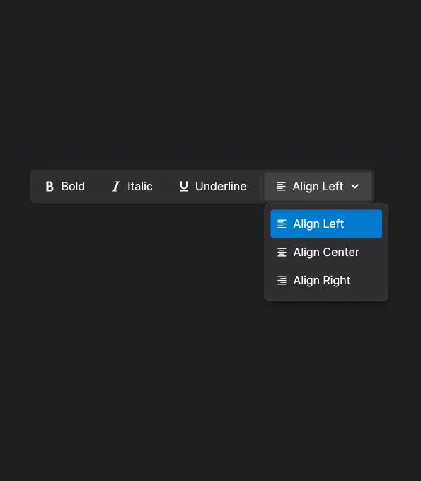 A screenshot of a toolbar widget with a custom select button.
