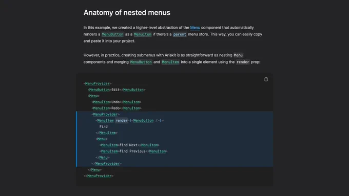 A screenshot of the Ariakit documentation on the exact section linked in the post.