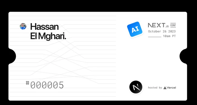 Screenshot of my Next.js Conf ticket (nextjs.org/conf)