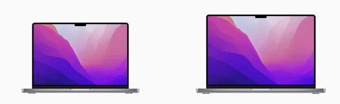 Illustration of the new 2021 MacBook pros