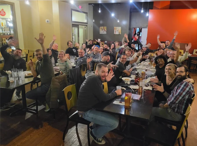 photo of the Connect Tech speakers smiling and waving