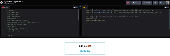 Stylify.dev - Codepen Playground