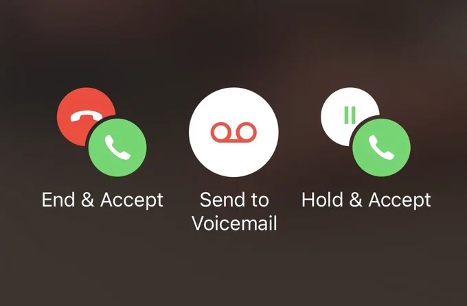 Apple’s UI for end and accept, send to voicemail, or hold and accept when someone calls during another phone call. It’s awful.