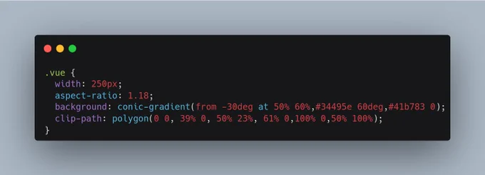 CSS code to create the Vue logo