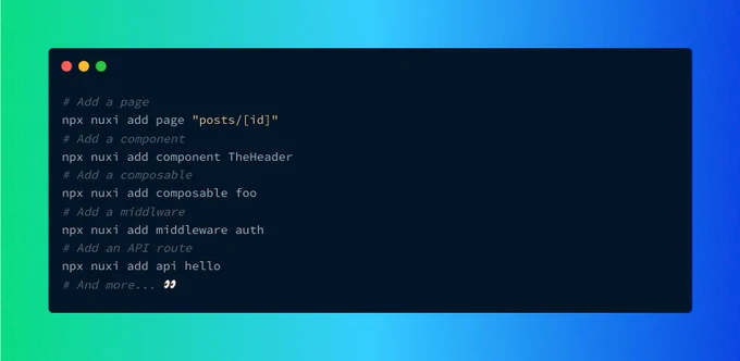 npx nuxi add is here
