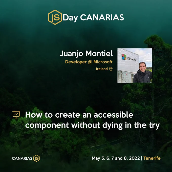 Presentación de Juanjo Montiel como ponente del JSDay Canarias 2022