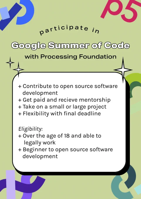 a flier for Google Summer of Code, explains the goals of the program and eligibility rules.