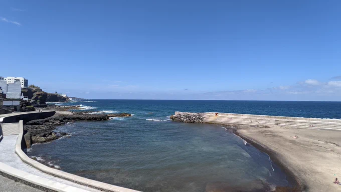 Landscape shot of natural pools in Bajamar. 