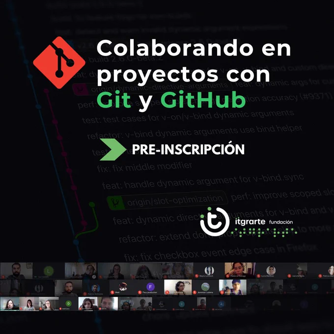 Colaborando en proyectos con Git y GitHub. pre-inscripción. 