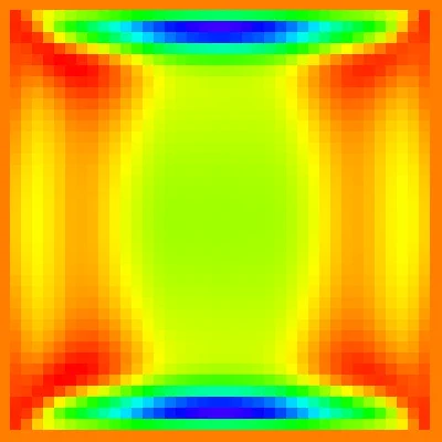 A fluid simulation with gradient color