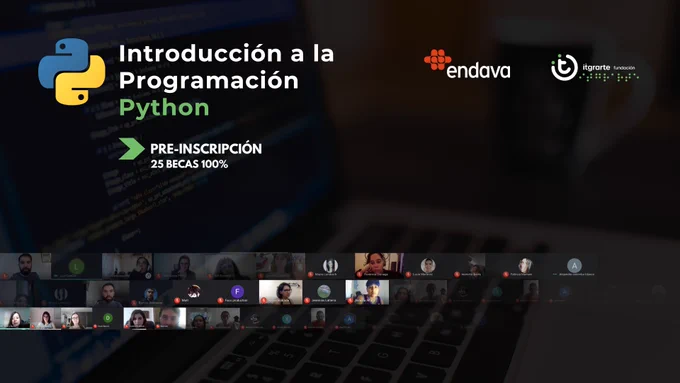 Introducción a la programación con Python, organizado por endava e itgrarte fundación. 