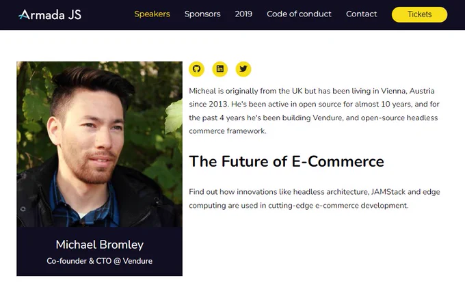 My bio and talk abstract from the armadajs website 